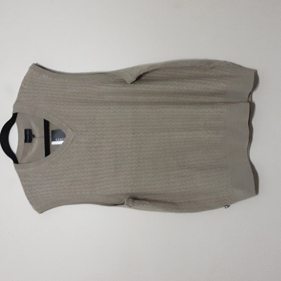 Geoffrey Beene sweater knit vest pullover men beige v-neck XL Y2K.Grandpa soft - Picture 6 of 6
